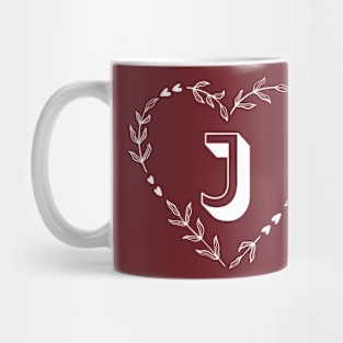 Letter J Flower Monogram Design Mug